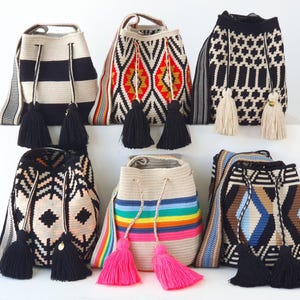 Original Best-Selling WAYUU Bag/ Colombian Crochet BAG / Wayuu Crossbody Purse / Mochila Purse / Crochet Crossbody Bucket Bag
