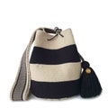 Striped Boho WAYUU Mochila, From Colombia, Crochet Crossbody, Handmade Purse, Bucket Bag, Colombian Craft product logo