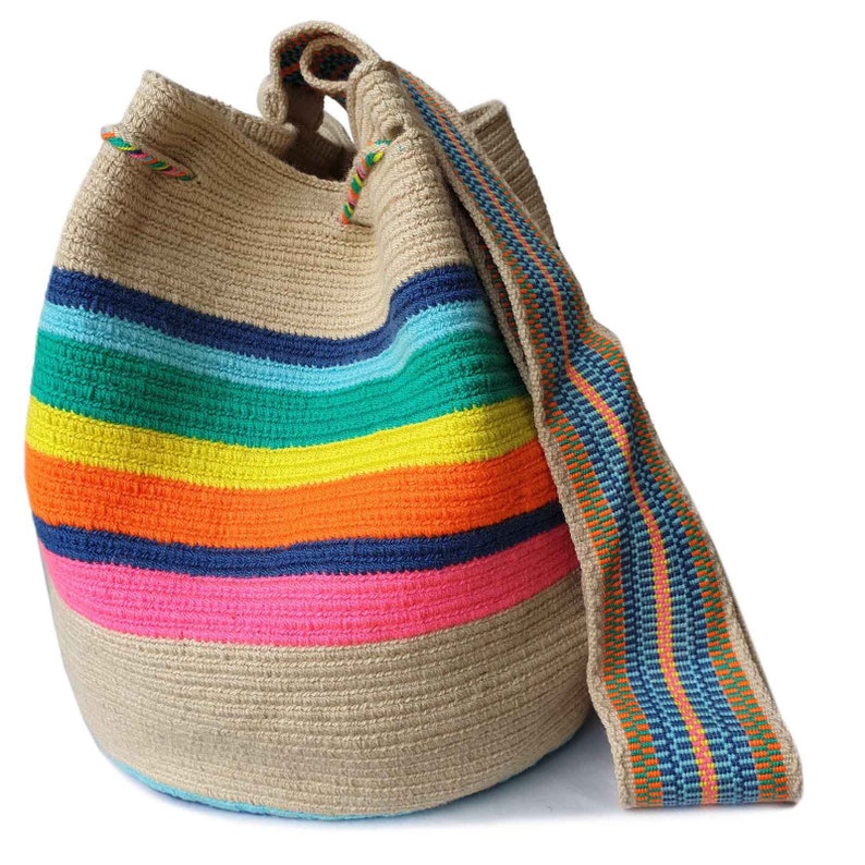 Fairtrade Rainbow WAYUU Crossbody Bag / Original Wayuu Mochila | Etsy