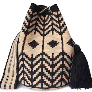 ORIGINAL WAYUU Bag, Original Crochet Crossbody, Handmade Colombian Bucket Bag, Ethical Purse, Artisanmade