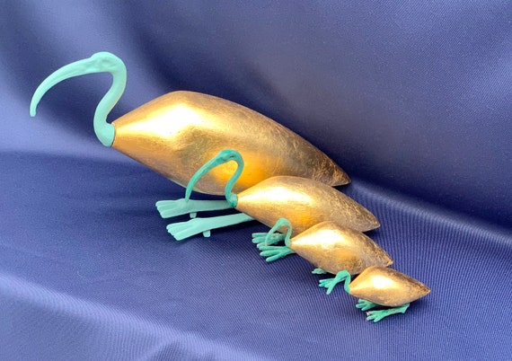 Statue of Ibis Bird Handcrafted in Egypt With Beautiful Gold