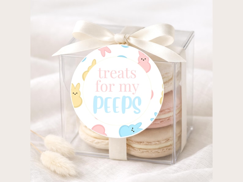 Easter Peeps Treat Tags | Bunny Circle Labels (digital Download) - Etsy