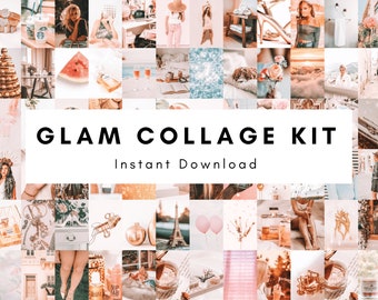 Glam Wall Decor, Photo Wall Collage Kit, Wall Collage Kit, Collage Wall Kit, Aesthetic Wall Art Collage - 84 Pieces In Set, Instant Download