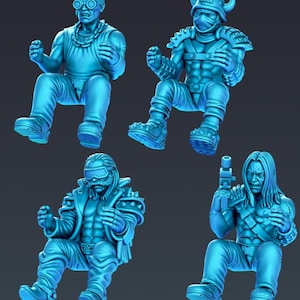 Gaslands Driver Miniatures – Set of 7 Wasteland Crew Figures | 1:64 Scale | Post Apocalyptic Diecast Drivers | Tabletop Miniatures