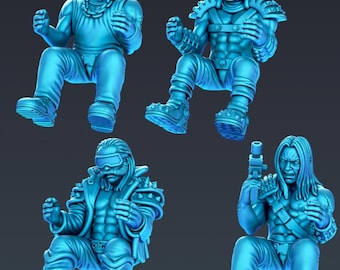 Gaslands Driver Miniatures – Set of 7 Wasteland Crew | Kalashnikov 3D | Gaslands Refuelled | 1:64 Scale | Tabletop Figures