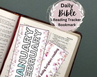 BIBLE BOOKMARK TRACKER, Daily Scripture Reading tracker, Coloring in Days reading the Bible, Daily Bible Reading Tracker, Printable Sheet