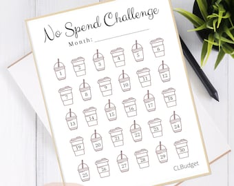 NO SPEND CHALLENGE, no spend month, Savings Challenge Printable, No Spend Month, Goal Tracker, Savings Challenge, Savings Tracker, no spend!