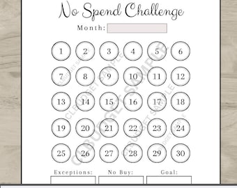 NO SPEND CHALLENGE, no spend month, Savings Challenge Printable, No Spend Month, Goal Tracker, Savings Challenge, Savings Tracker, no spend!