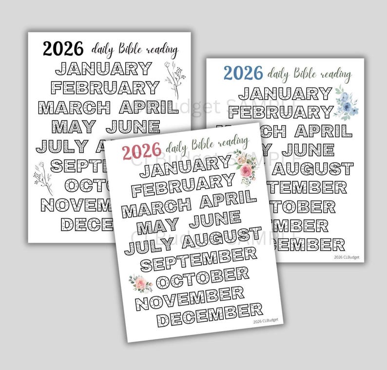 2026 DAILY SCRIPTURE READING tracker, Coloring in Days reading the Bible, Bible Tracker, Daily Bible Reading Tracker, Printable pdf image 2