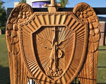 Archangel Michael with wings plaque