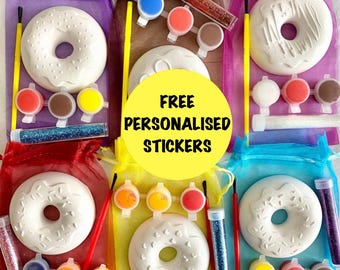 Donut Craft Kit Organza Geschenktüte-Unique Party Bag Favor / Füllstoffe-Donut Craft Set-Farbset-Craft Party Idee-Kinderaktivität