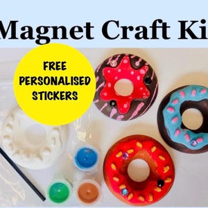 Donut Magnet Craft Kit-Party Tasche-Unikat Geburtstag Party Tasche Favor Fillers-Donut Kuchen Farbe Set-Kinder Erwachsene Handwerk Party Idee