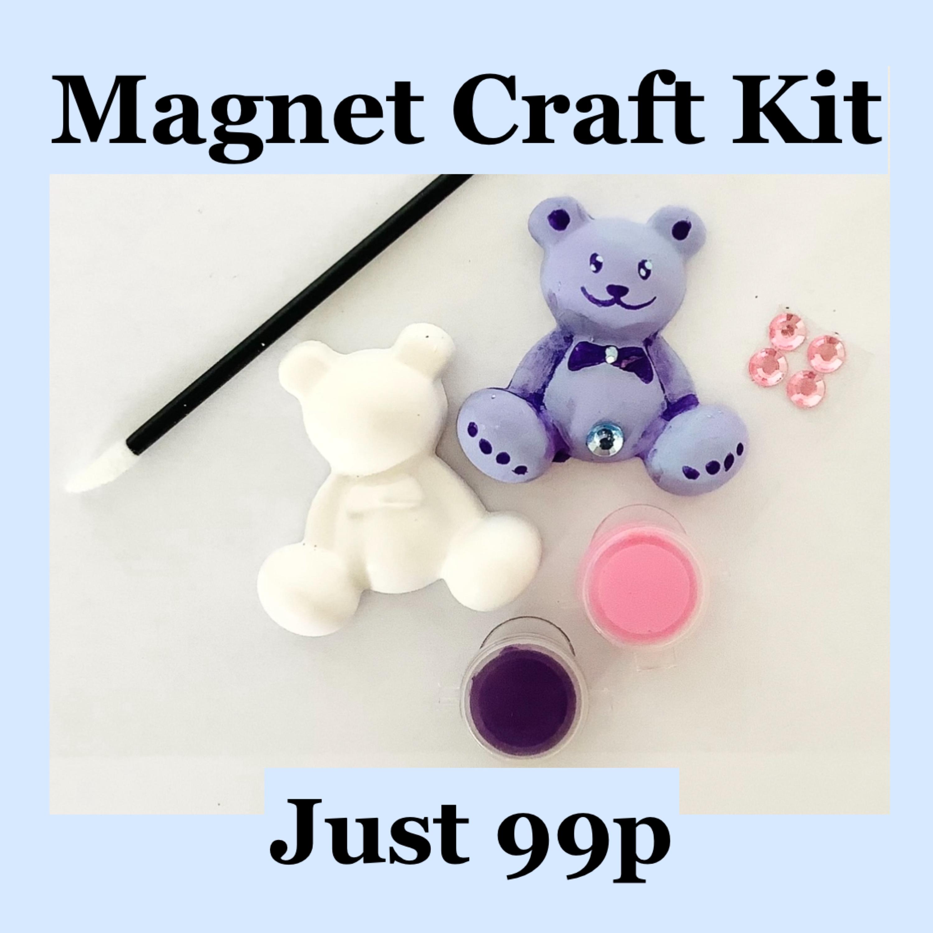 32 Easy Magnet Crafts for Kids 3 99p each-Teddy Magnet Craft Kit-Bear Party Bag-Unique Birthday Party…