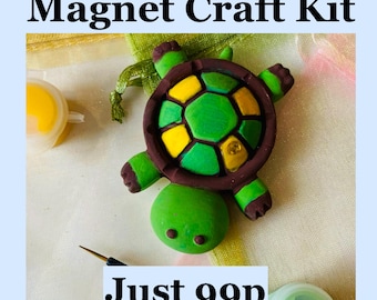 99p each -Turtle Tortoise Magnet Craft Kit-Party Bag-Unique Birthday Party Bag Favour Fillers-Party Turtle Paint Set-Children Craft Idea