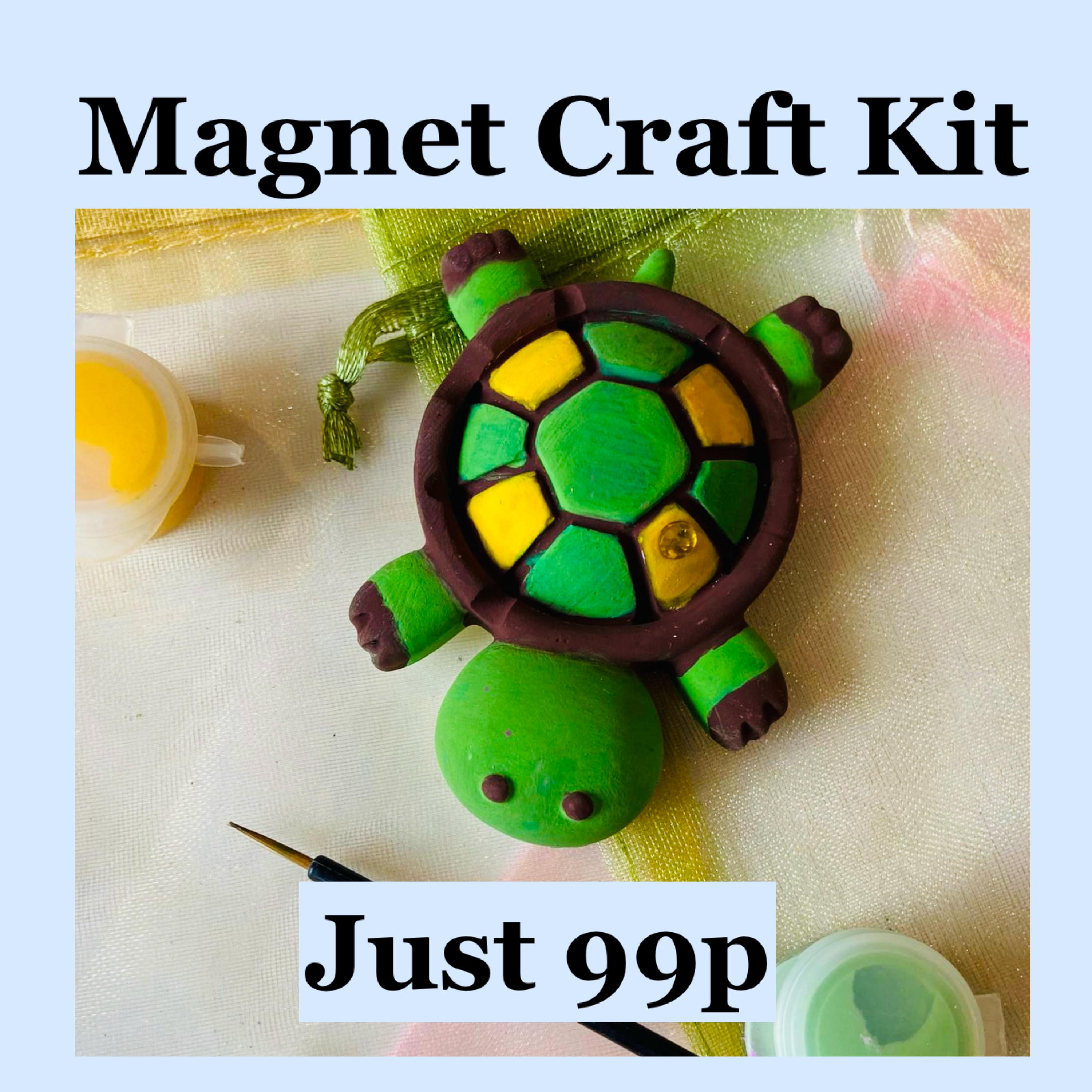 32 Easy Magnet Crafts for Kids 13 99p each -Turtle Tortoise Magnet Craft Kit-Party Bag-Unique Birthday…