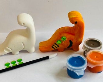 Kit d'artisanat de dinosaures - Petits dinosaures autoportants - Sac de fête d'anniversaire unique pour dinosaures - Ensemble de peinture