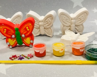 Butterfly Craft Kit-PRINCESS FAIRY PARTY-Craft Set-Party Bag Favour/Fillers-Craft Party Idea-Children's Activity Set-Nature Paint Kit