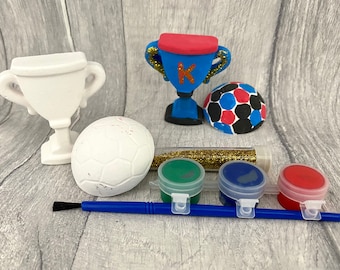 Football Party Bag-Craft Kit-FOOTBALL THEME PARTY-Ceramic Football Craft Set-Party Favour/Fillers-Craft Party Idea-Childrens Activity
