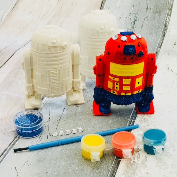 Robot Craft Kit-Party Craft Kit-Paint Set Party Bag Favour/Fillers-Craft Party Idea-Children's Activity Set- Boys Party Bag