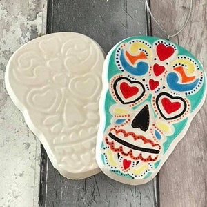 Kit d'artisanat tête de mort en sucre - artisanat mexicain - ensemble de peinture d'Halloween - sac de fête cadeau/remplissages-idée de fête d'artisanat-activité pour enfants-sac de fête prérempli