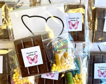 Butterfly Chocolate Lolly Making Kit-Make Own Lolly-Kids Chocolate Party Bags-Craft Kit-Baking Craft Party-Family Activity-Hygiene Rating 5