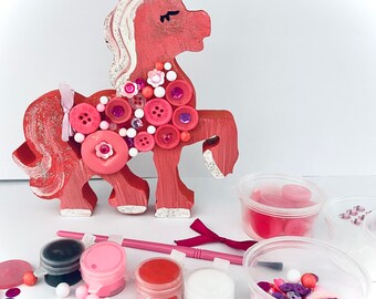 Unicorn Party Bag Craft Kit-Button Art Craft-Children’s/Adult Craft-Zoom Craft Party-Lockdown Gift-Painting Set-Eid Birthday Favours Gift