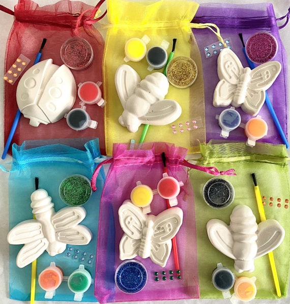 Insect Craft Kit in Organza Gift Bag-paint Craft Set-nature Eco Party Bag  Favour/fillers-butterfly Ladybug Bee Dragonfly-craft Party Idea 