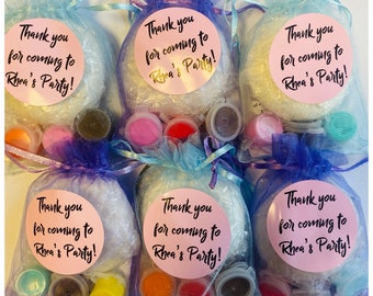 Personalised Unique Party Bag Favour/Fillers-Donut Craft Kit in Organza Gift Bag-Doughnut Cake Craft Paint Set-Craft Party Idea Activity