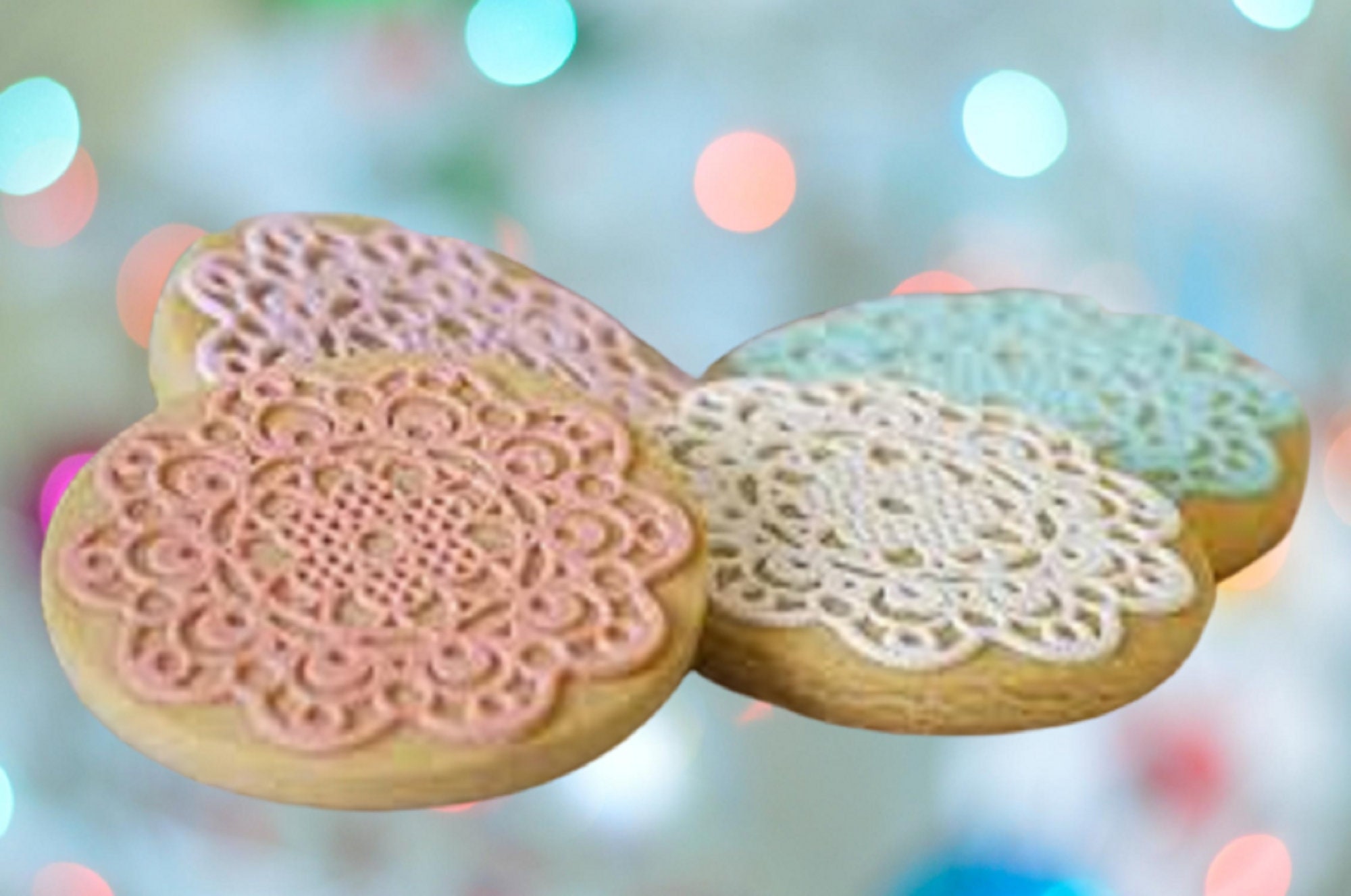Kit of 24 Pieces Edible Lace / Sugar Lace 12 pieces Colors | Etsy