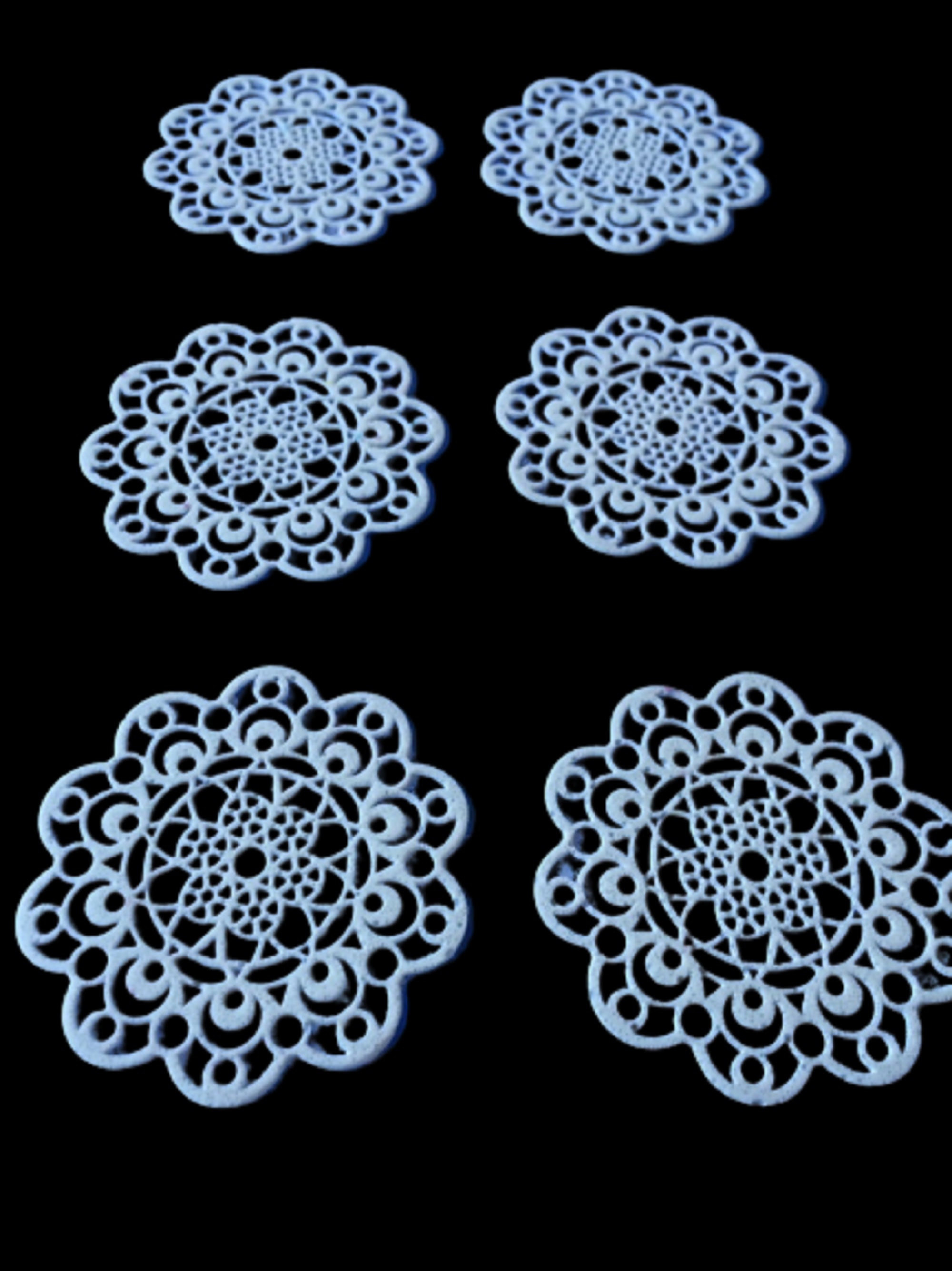 Kit of 24 Pieces Edible Lace / Sugar Lace 12 pieces Colors | Etsy
