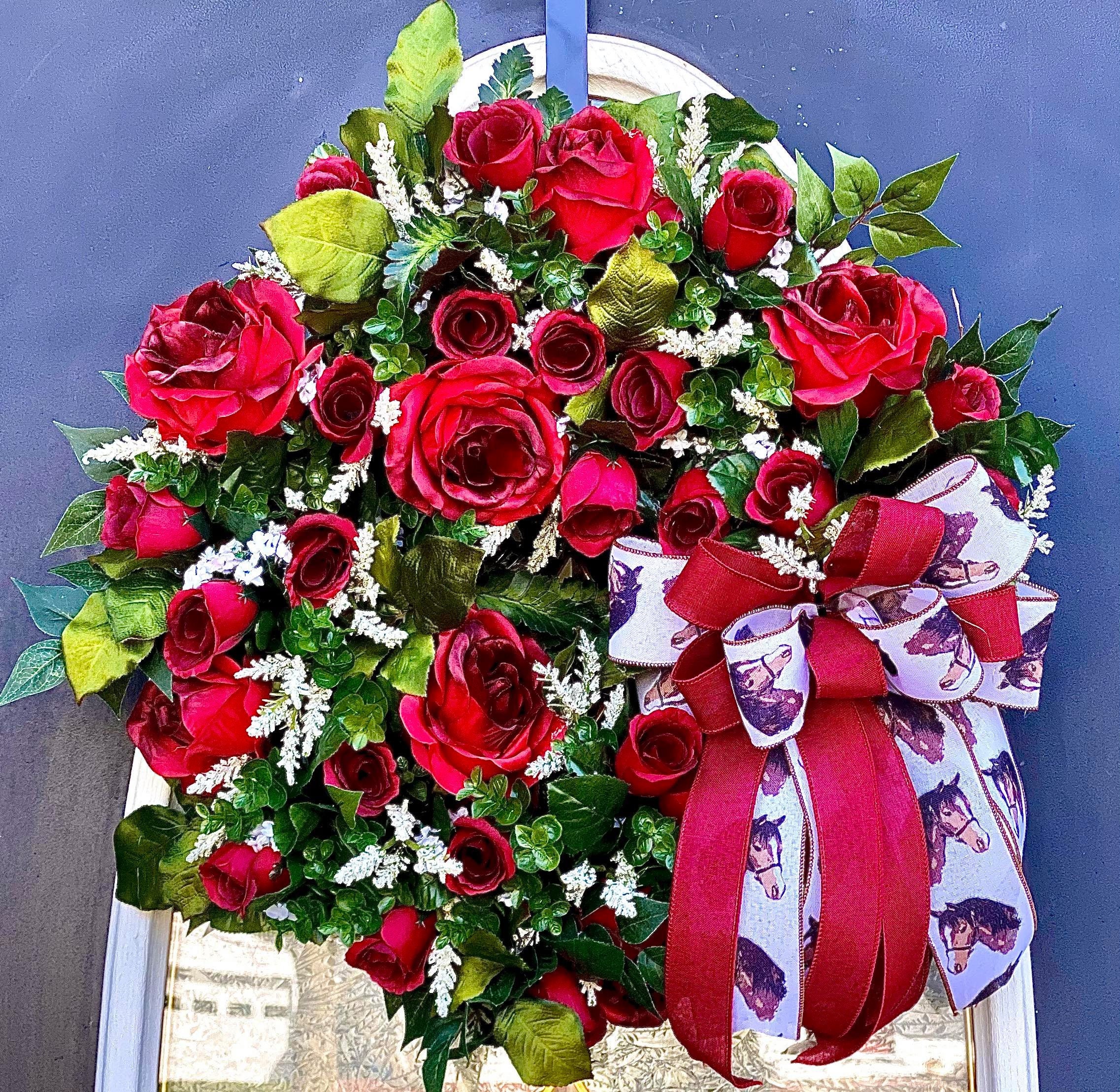 Kentucky Derby Red Roses Wreath Red Rose Blanket wreath Etsy