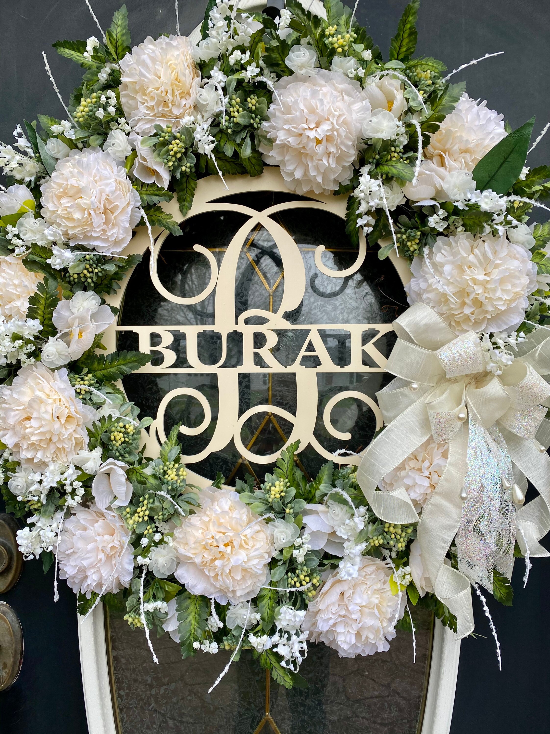 Wedding Wreath Bridal Shower Decor Wedding Decor Wedding Etsy