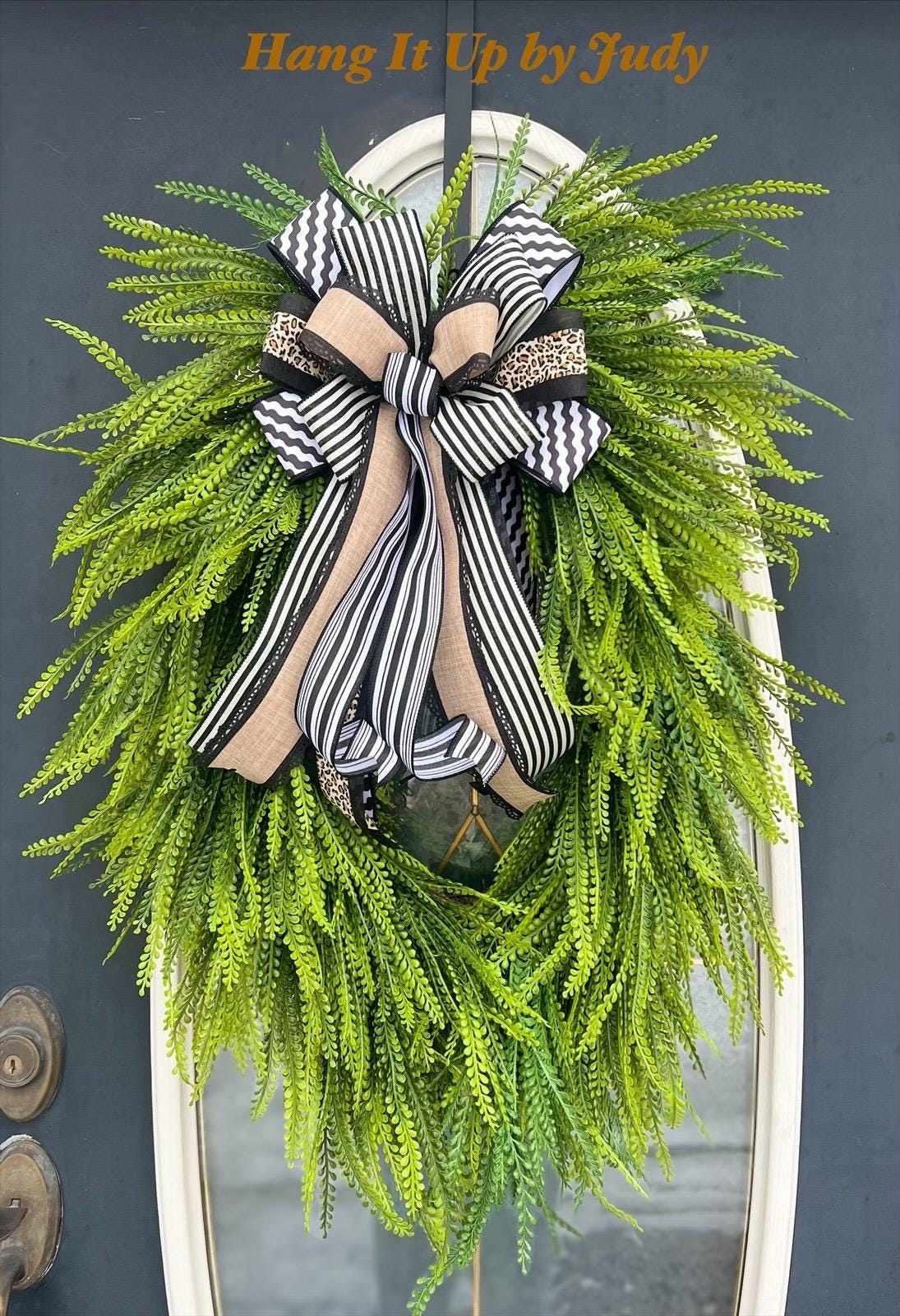 Bead Grass Wreath, Beaded Fern Wreath, Everyday Wreath, Year Round