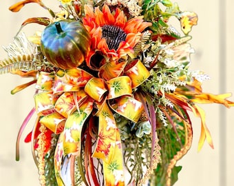 Thanksgiving Table Arrangement, Pumpkin centerpiece, Fall Porch floral arrangement, Pumpkin decor, Fall decor, Autumn centerpiece