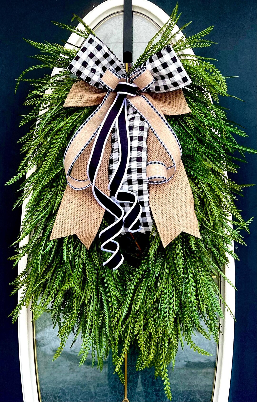 border ribbon shell wreathe ❤︎ グログラン リース Bead Grass Wreath, Beaded Fern Wreath, Everyday Wreath, Year Round