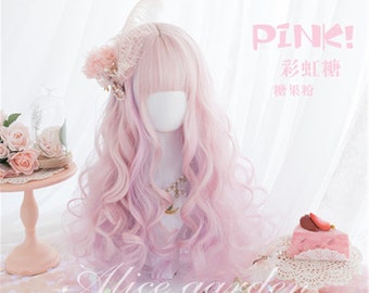 Pastel Rainbow Wig Etsy