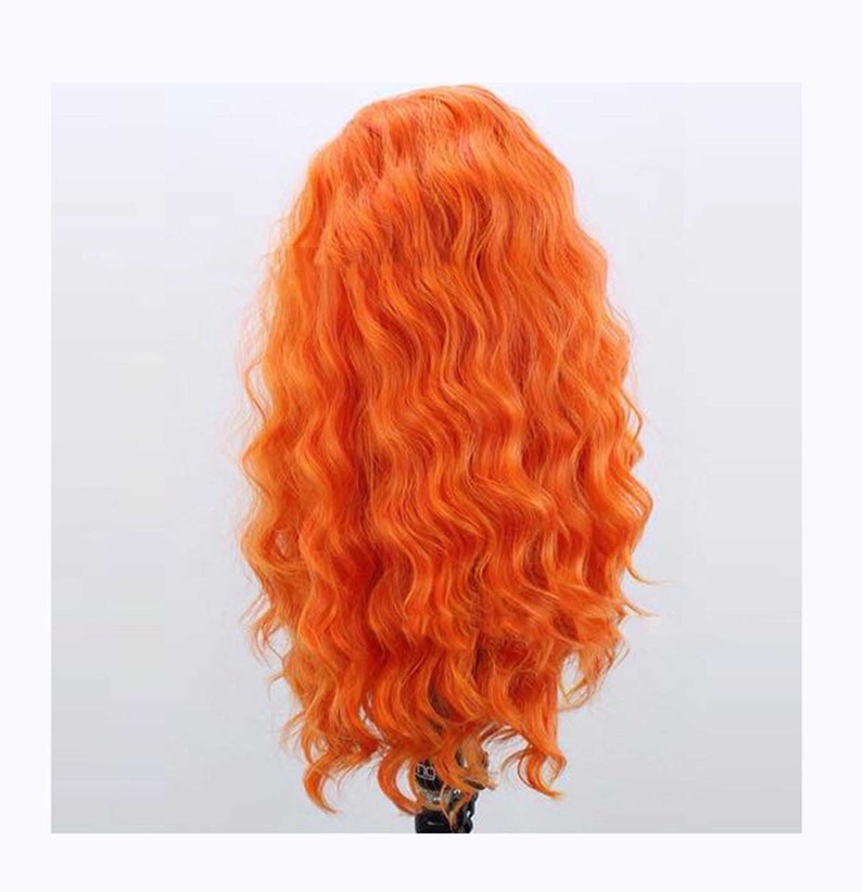 Orange Wig Long Curly Hair Lace Front Wig European and Etsy