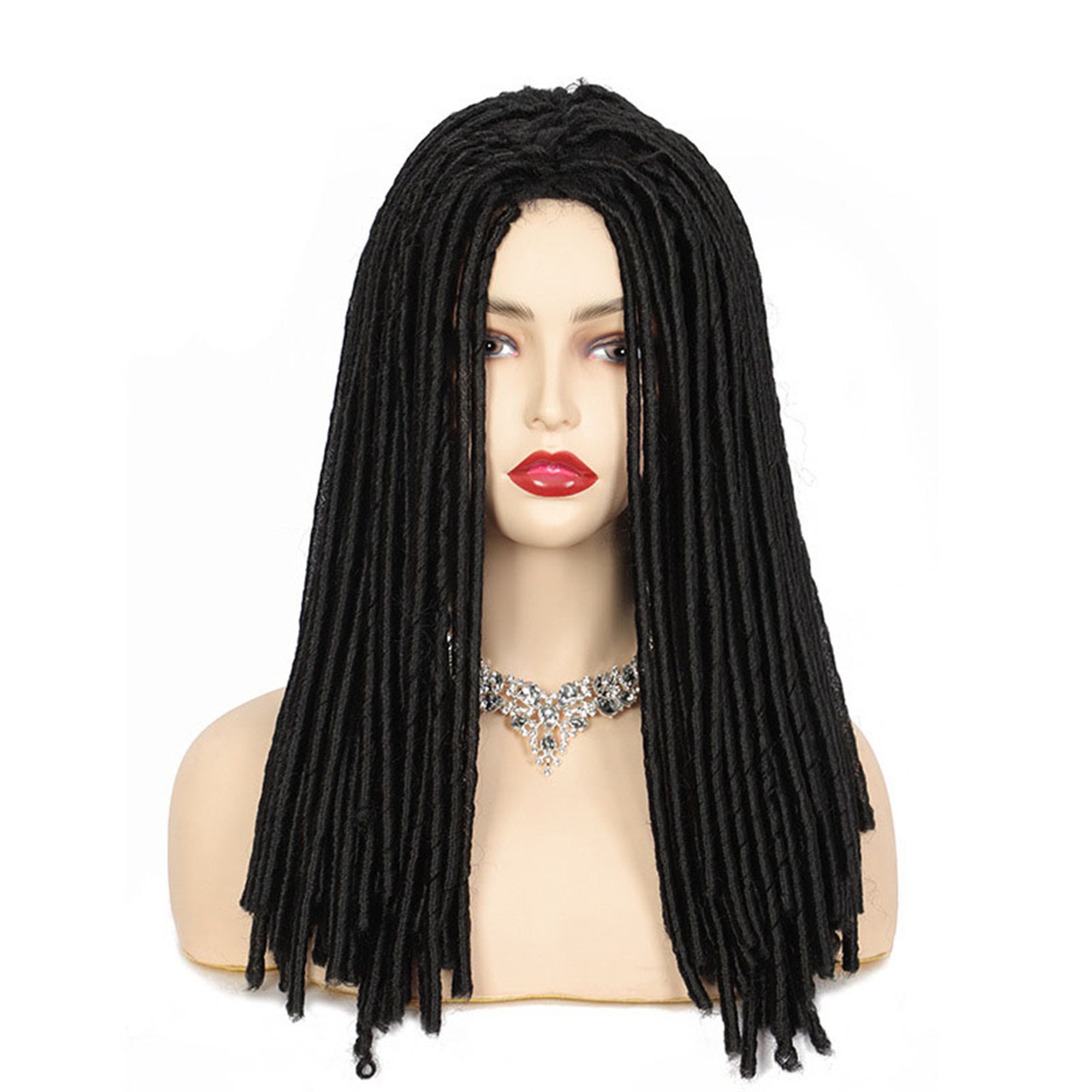 Long Black Braided Wig Afro Wig Fashion WigNature WigDaily Etsy