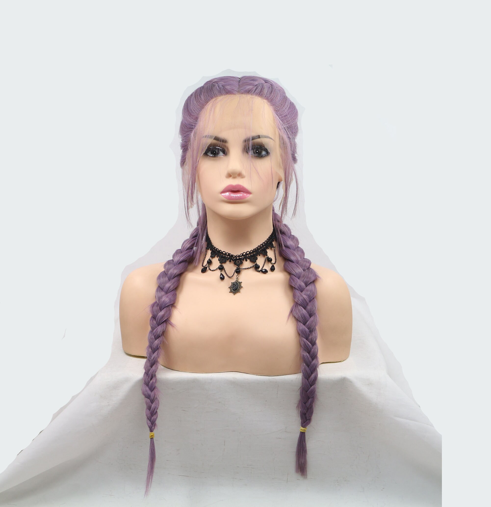 Purple Braid Full Lace Front WigsLong Purple Wig Braids Etsy