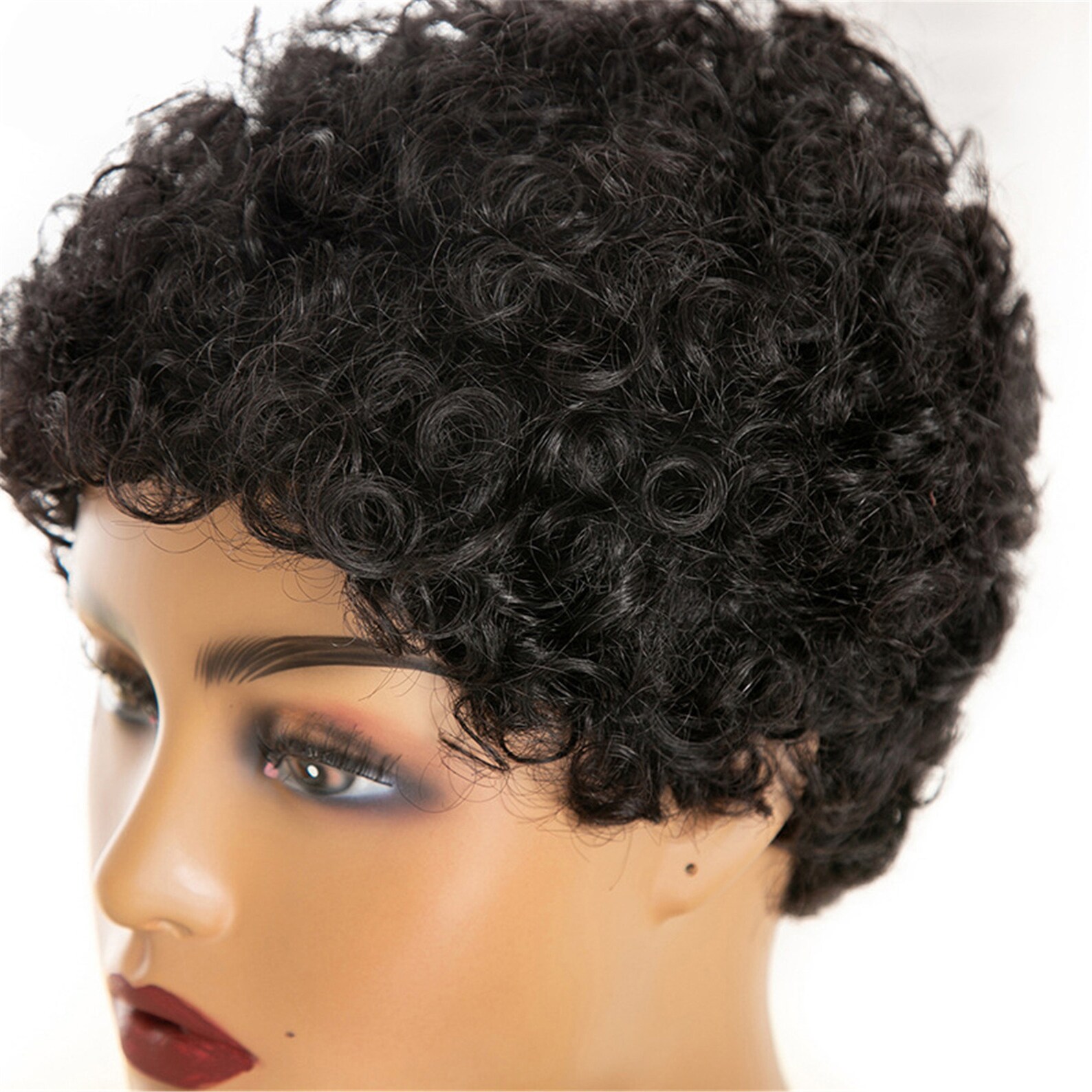 Afro Kinky Curly Wigs Human Hair Wig Short Cut Wig Puffy Etsy