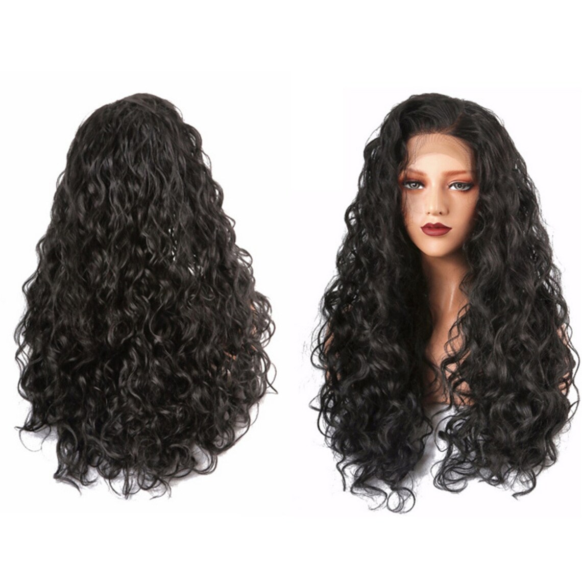 Long Curly Wig Puffy WigBlack Curly Wig Wig For Black Etsy