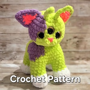 cat kitten alien plush amigurumi crochet pattern instant download