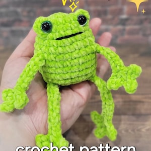 Frog, toad, leggy no sew plush amigurumi crochet pattern digital pdf download