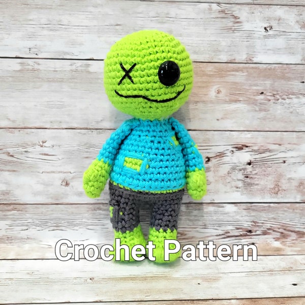 Zombie amigurumi crochet spooky halloween doll pattern