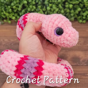 Snake plush amigurumi crochet pattern tutorial instant download pdf