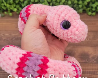 Zelfstudie amigurumi-haakpatroon pluche slang, pdf direct te downloaden