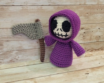 Grim Reaper Halloween Amigurumi Doll Pattern Crochet
