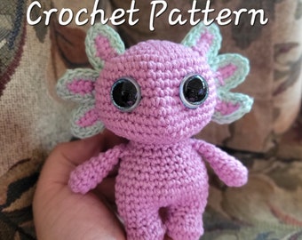 Axolotl crochet amigurumi doll pattern digital file pdf