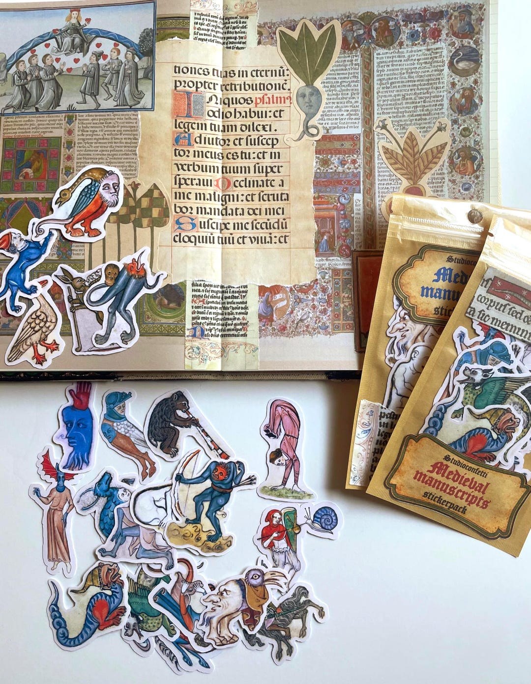 24-piece Creepy & Trippy Vinyl Sticker Pack [#2] – Medieval Manuscript ...