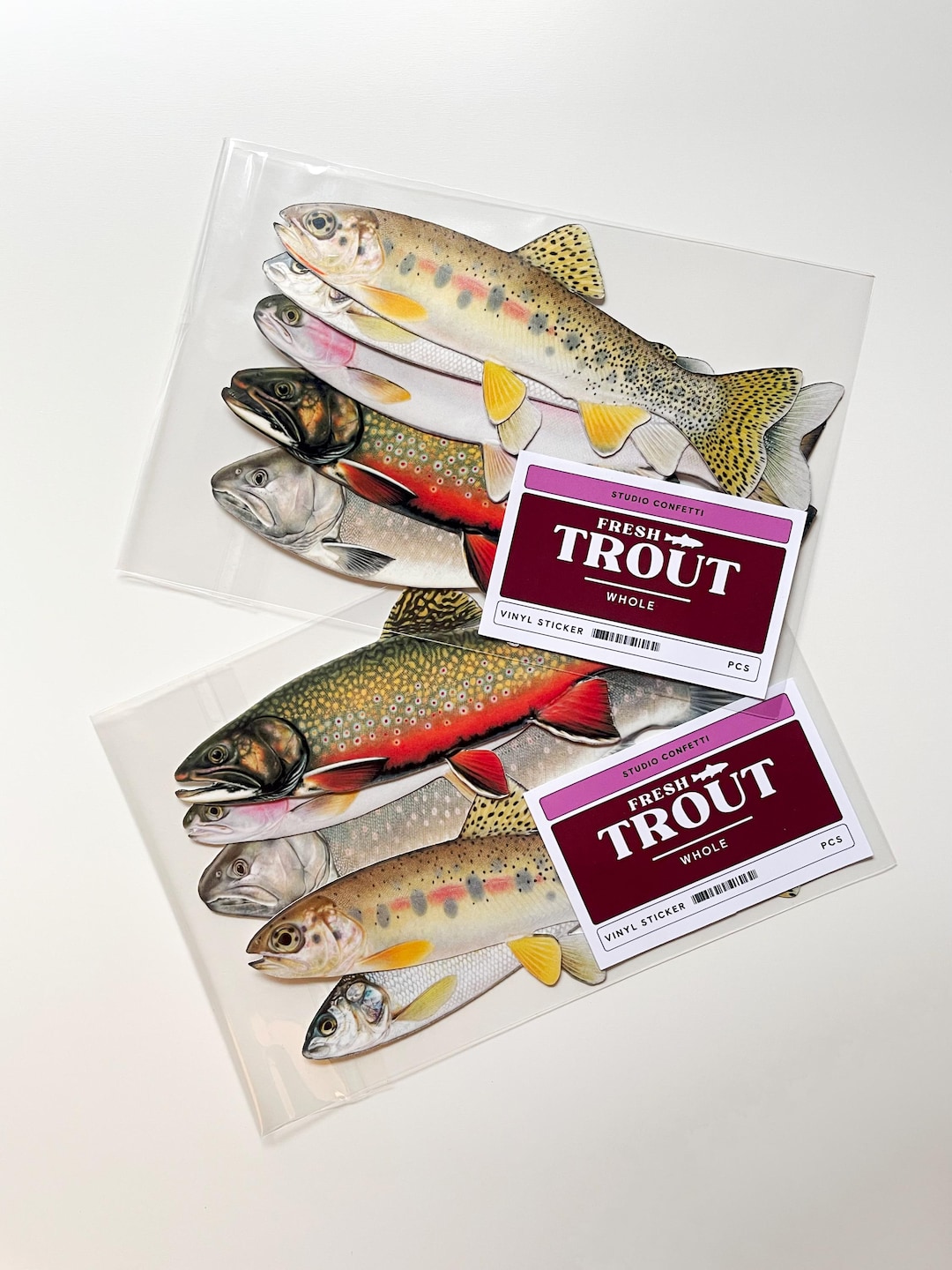 Trout Vinyl Sticker Pack: Realistic Fishing Decals, 5pcs - Etsy